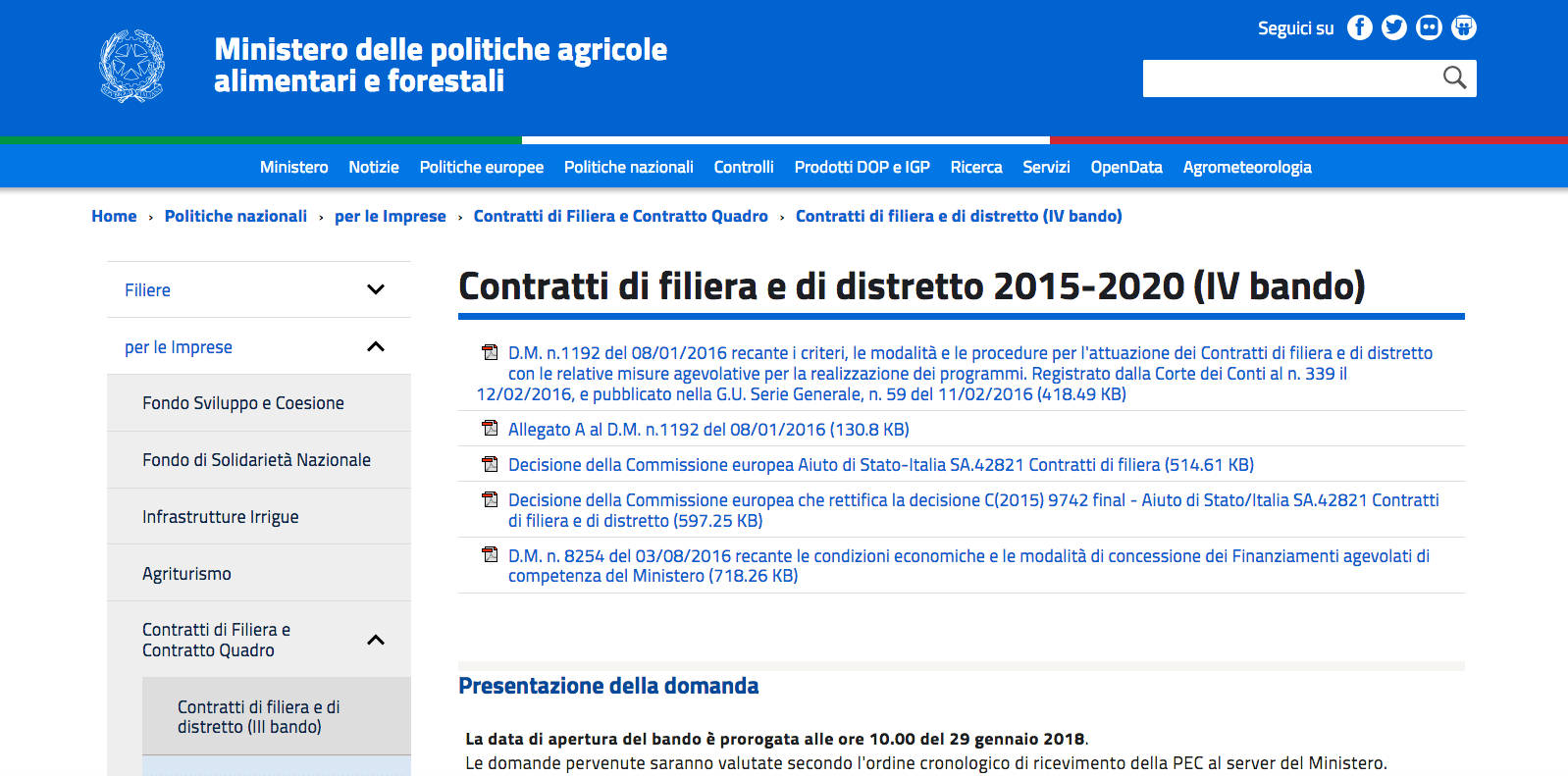 Bando Contratti Di Filiera: Domande Via Pec Fino Al 29 Gennaio 2018 ...